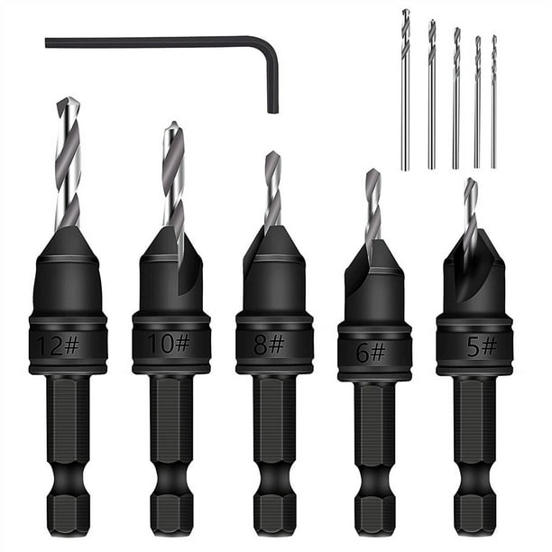 Durable Drill Hss High Speed Steel Cobalt Drill Bit Set for Woodworking Color : Hexagon white 5pcs Countersunk Drill Bit Set Drilling gift Durable Drill Hss High Speed Steel Cobalt Drill Bit Set for Woodworking Color : Hexagon white 5pcs Countersunk Drill Bit Set Drilling gift